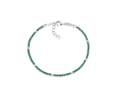 Bracciale Tennis Amen Gioielli Argento 925 Verde